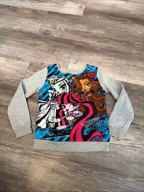 monster high Grey Sweatshirt with Pink, Blue & Brown Character Print